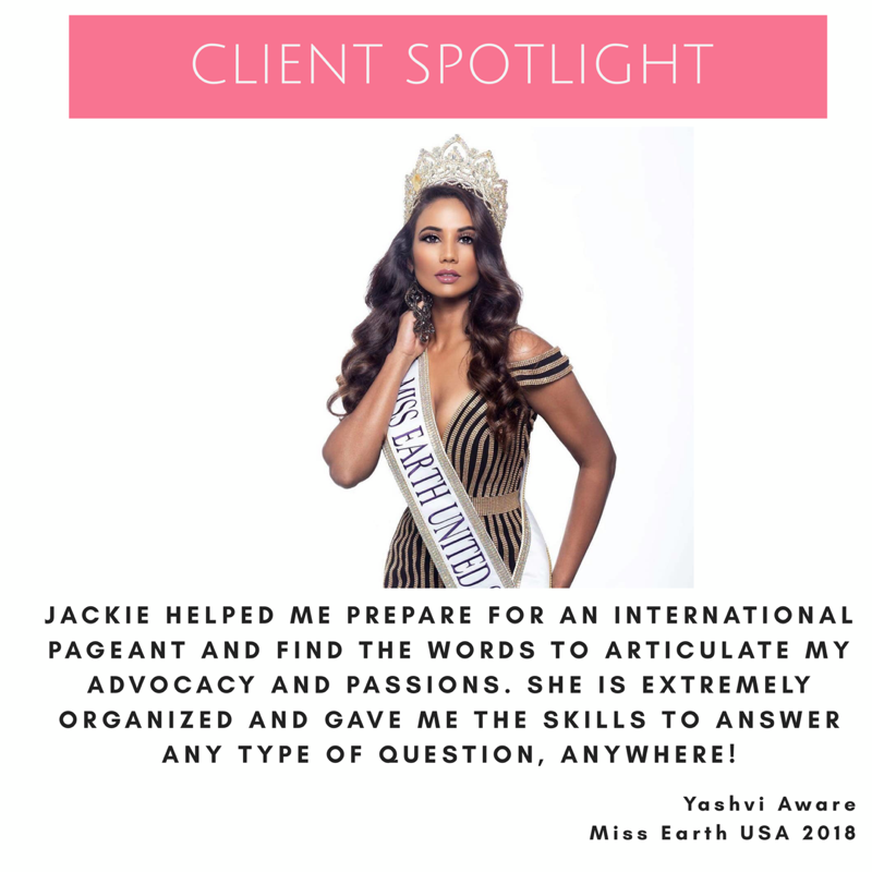 NYC Pageant Coach Jackie Schiffer's client Yashvi Aware, Miss Earth USA, competed at Miss Earth in the Philippines