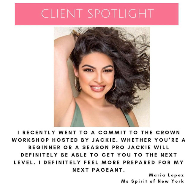 NYC Pageant Coach Jackie Schiffer's client Maria Lopez, Ms. Spirit of New York
